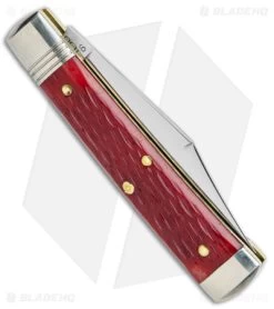GEC Northfield UN-X-LD Clip Point Pocket Knife Red Jigged Bone (2.6" Satin) -Knives Shop Northfield UN X LD 1095 Carbon Steel Garnet Jigged Bone Red Satin BHQ 139482 jr side