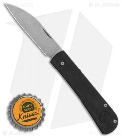 Serge Knife Co. Production Wharncliffe Slip Joint Black G10 (2.75" Stonewash) -Knives Shop Serge Knife Co Production Slipjoint Black BHQ 116303 LS Bottlecap 2