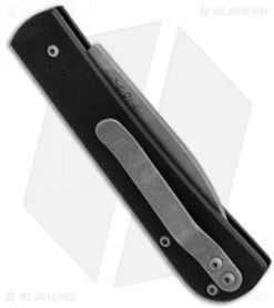 Serge Knife Co. Production Wharncliffe Slip Joint Black G10 (2.75" Stonewash) -Knives Shop Serge Knife Co Production Slipjoint Black BHQ 116303 LS Side