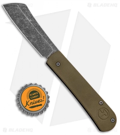 Serge Panchenko Custom Slip-Joint Cleaver Black/Green G-10 (2.6" Stonewash) 6 Serge Panchenko Custom Slip-Joint Cleaver Black/Green G-10 (2.6" Stonewash) - Image 4