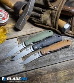 Smith & Sons Cypress Trapper Liner Lock Knife Black G-10 (3.38" Stonewash) -Knives Shop Smith Sons Cypress Trapper Liner Lock Knife Black G 10 Stonewash BHQ 96112 kp workshop table web