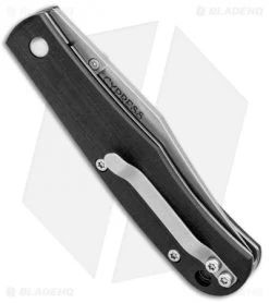 Smith & Sons Cypress Trapper Liner Lock Knife Black G-10 (3.38" Stonewash) -Knives Shop Smith and Sons Cypress Trapper LL Black G 10 SW BHQ 96112 jr side