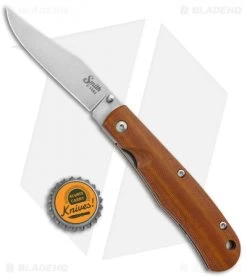 Smith & Sons Cypress Trapper Liner Lock Knife Natural Micarta (3.38" Stonewash) -Knives Shop Smith and Sons Cypress Trapper LL Natural Micarta SW BHQ 96111 jr bottlecap