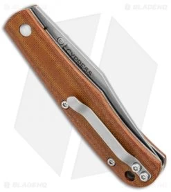 Smith & Sons Cypress Trapper Liner Lock Knife Natural Micarta (3.38" Stonewash) -Knives Shop Smith and Sons Cypress Trapper LL Natural Micarta SW BHQ 96111 jr side