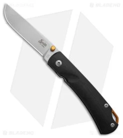 Smith & Sons OX Liner Lock Knife Black G-10/Gold Accents (3" Stonewash D2)