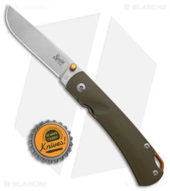 Smith & Sons OX Liner Lock Knife OD Green G-10/Gold Accents (3" Stonewash D2) -Knives Shop Smith and Sons OX LL OD Green G 10 Gold Accents SW BHQ 175044 jr bottlecap