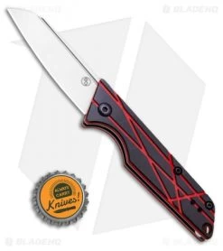 StatGear LEDGE Slip Joint Knife Black + Red G10 (2.625" Satin D2) -Knives Shop StatGear Ledge Slip Joint Knife Red 113RED BHQ 97653 ns bottlecap