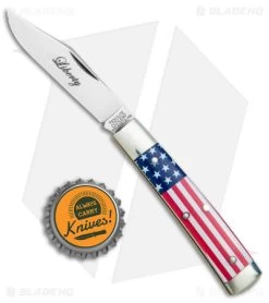 GEC #94 Tidioute Liberty Pocket Knife Flag Acrylic (2.61" Satin) -Knives Shop Tidioute Cutlery 1095 Carbon Steel Flag Acrylic Satin BHQ 139076 jr bottlecap