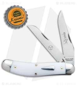 GEC #88 Tidioute Bayou Trapper Knife Yeti Ivory Acrylic (3" Satin) -Knives Shop Tidioute Cutlery 1095 Carbon Steel Yeti Ivory Acrylic Satin BHQ 143198 jr bottlecap