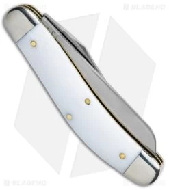 GEC #88 Tidioute Bayou Trapper Knife Yeti Ivory Acrylic (3" Satin) -Knives Shop Tidioute Cutlery 1095 Carbon Steel Yeti Ivory Acrylic Satin BHQ 143198 jr side