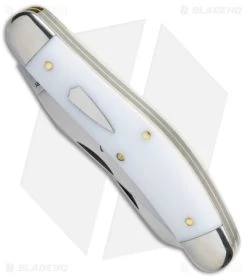 GEC #88 Tidioute Bayou Trapper Knife Yeti Ivory Acrylic (3" Satin) -Knives Shop Tidioute Cutlery 1095 Carbon Steel Yeti Ivory Acrylic Satin BHQ 143198 jr spine