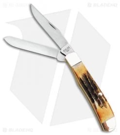 Bear & Son Mini Trapper Traditional Pocket Knife Stag (2.75" Satin) 507