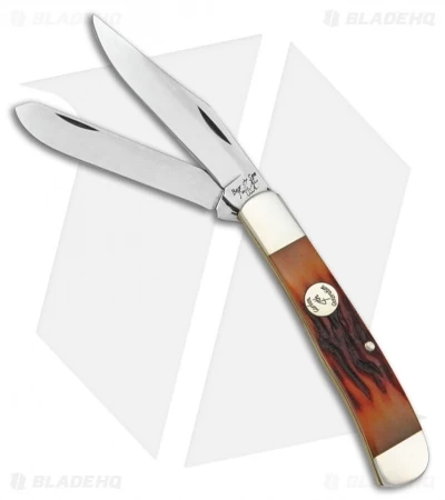 Bear & Son Trapper Pocket Knife Red Stag Bone (3.25" Satin) CRSB54 3 Bear & Son Trapper Pocket Knife Red Stag Bone (3.25" Satin) CRSB54