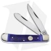 Buck Creek Trapper Pocket Knife 4.125" Blue Pick Bone -Knives Shop buck creek trapper blue pick bone BUC254BLPB BHQ 41474 er