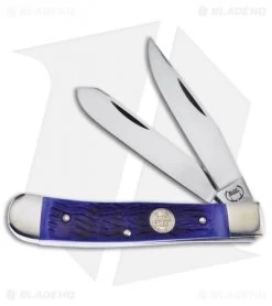 Buck Creek Trapper Pocket Knife 4.125" Blue Pick Bone