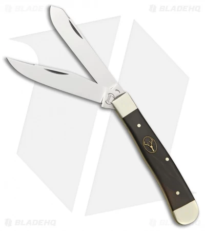 Buck Creek Trapper Pocket Knife 4.125" Ebony Wood 3 Buck Creek Trapper Pocket Knife 4.125" Ebony Wood