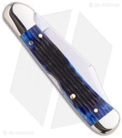 Case Mini Copperlock Pocket Knife 3.625" Blue Bone (61749L SS) 02864 -Knives Shop case copperlock mini blue 02864 back