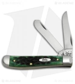 Case Mini Trapper 3.5" Pocket Knife Bermuda Green Bone (6207 SS) 09772