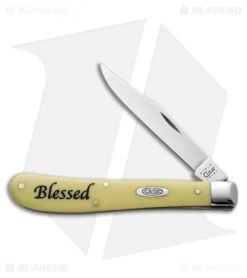Case Slimline Trapper Knife 4.125" Yellow "Blessed" (31048 SS) 8846