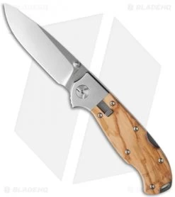 LakeR Model 1 Lockback Knife Olive Wood (3.125" Satin)