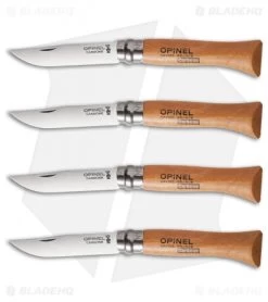 Opinel No. 6, 7 & 8 Carbon Steel Folding Knife Set (12 Piece) 4x -Knives Shop opinel carbon steel beech satin no 6 group