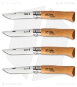 Opinel No. 6, 7 & 8 Carbon Steel Folding Knife Set (12 Piece) 4x -Knives Shop opinel carbon steel beech satin no 8 group