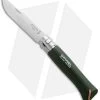 Opinel No 8 Trekking Stainless Steel Folding Knife Green Oak (3.25" Satin) -Knives Shop opinel n 08 green fixed n 08
