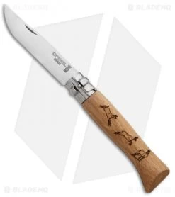 Opinel No. 8 Stainless Steel Folding Knife Oak (3.25" Satin) #8 SS Chamois