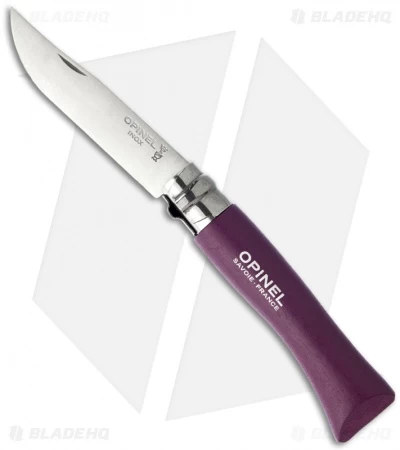 Opinel Knives No. 7 Stainless Steel Knife Plum Purple (3.06" Satin) #7 SS 3 Opinel Knives No. 7 Stainless Steel Knife Plum Purple (3.06" Satin) #7 SS