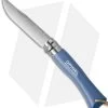 Opinel No 7 Trekking Stainless Steel Knife Blue + Leather (3.25" Satin)