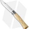 Opinel No. 7 Nature "Wave" Stainless Steel Knife Beech Wood (3" Satin) -Knives Shop opinel op01552 cm