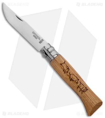 Opinel No. 8 Stainless Steel Folding Knife Oak (3.25" Satin) #8 SS Boar 3 Opinel No. 8 Stainless Steel Folding Knife Oak (3.25" Satin) #8 SS Boar