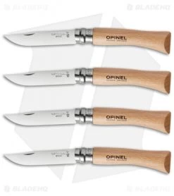 Opinel No. 6, 7 & 8 Stainless Steel Folding Knife Set (12 Piece) 4x -Knives Shop opinel stainless steel beech no 7 group