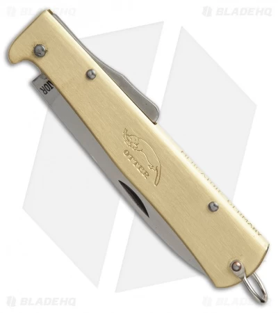 Otter Mercator Lockback Folding Knife Brass (3.5" Satin) CS 4 Otter Mercator Lockback Folding Knife Brass (3.5" Satin) CS - Image 2
