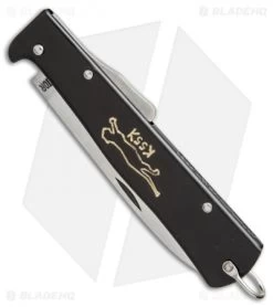 Otter Mercator Cat Lockback Folding Knife Black Stainless Steel (3.5" Satin) SS -Knives Shop otter mercator cat black ss L154S BHQ 48886 er spine