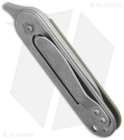 Serge Panchenko Bean Flipper OD Green G-10 (2" Tumbled) -Knives Shop sp bean od green g10 side cm