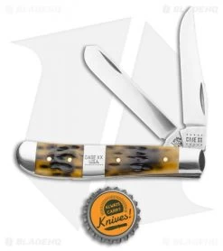 Case Mini Trapper Pocket Knife 3.5" Jigged Olive Bone (6207 SS) -Knives Shop weekof08 09 20